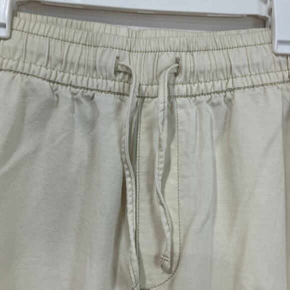 Old Navy Mid Rise Wide Leg Cargo Pants Size M Cream Drawstring Utility - Picture 4 of 8